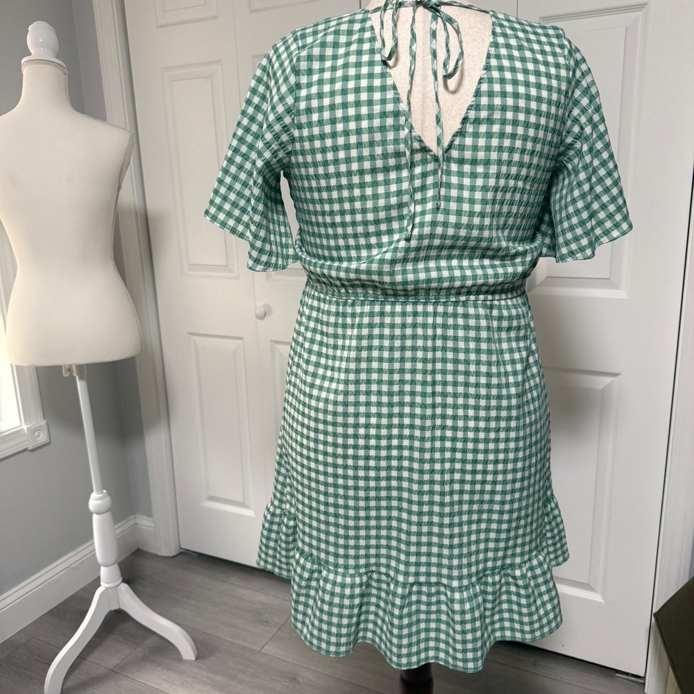 Loft Women's Fit and Flare Checkered Gingham Large dress cottagecore ruffle - Picture 3 of 10